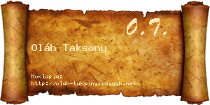 Oláh Taksony névjegykártya