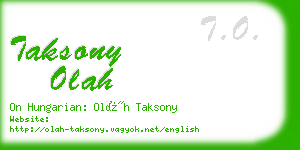 taksony olah business card